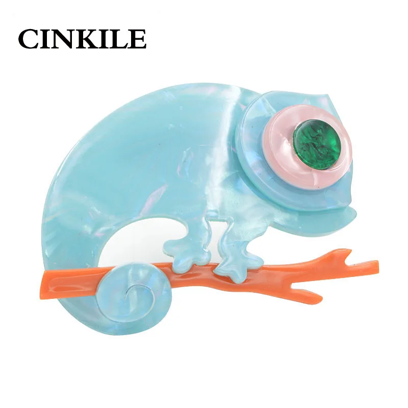 

CINKILE Colorful Acrylic Lizard Gecko Chameleon Brooches for Women Environmental Acetate Fiber Pins Fashion Jewelry New 2018