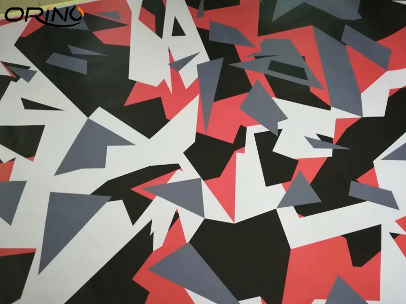 Orange Black Grey White Camouflage Vinyl Film-3