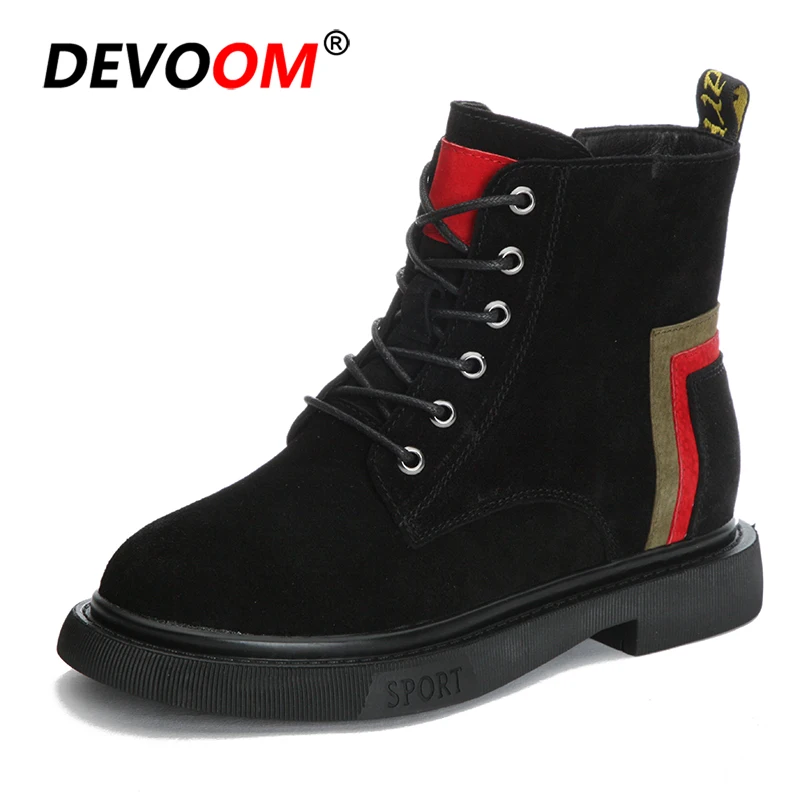 

New 2018 Fashion Zip Winter Women Boots Fur Ladies Boots Suede Wedge Heel Woman Boots Genuine leather Martin Boots Warm Shoes