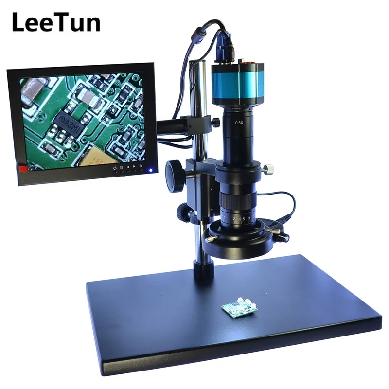 

Industry Illuminated Digital Microscope Camera 2.0MP VGA HDMI LCD Monitor Stand Holder Zoom 180X C-Mount Lens LED Ring Lighting
