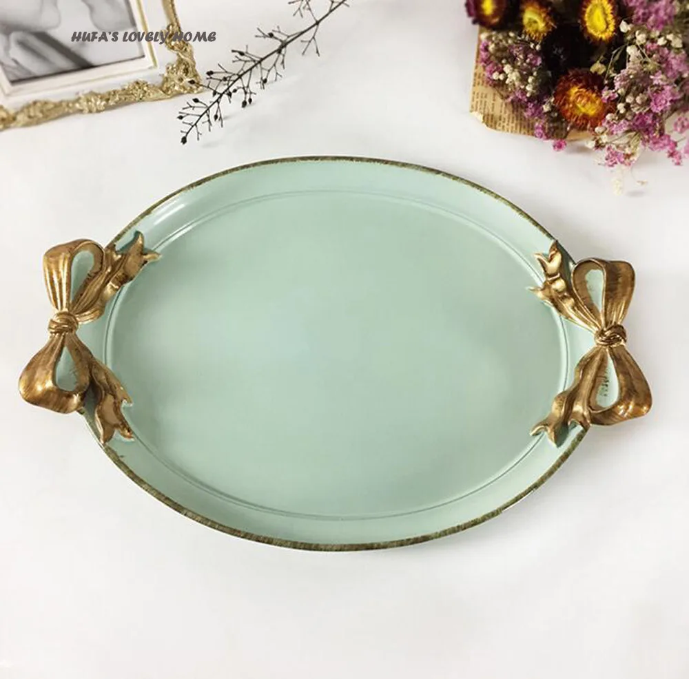 Creative Hand Made Resin Tray Oval Bedroom Desktop Items Jewelry