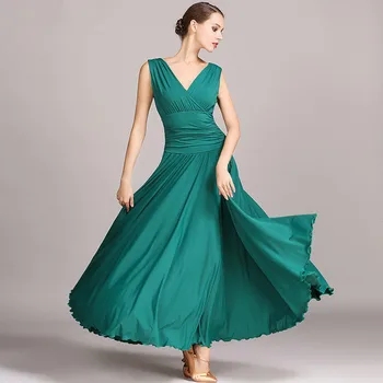 

Ballroom Dance Competition Dresses Ladies Standard Modern Waltz Foxtrot Tango Dress Women Sexy V Neck Prom Party Long Maxi Dress