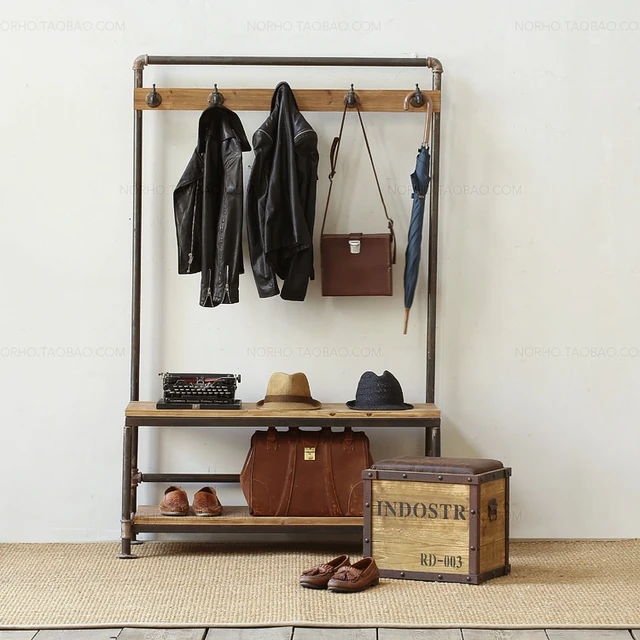 Retro Coat Rack American country style retro industrial iron coat rack hanger hall 17 Retro Coat Rack American country style retro industrial iron coat rack hanger hall 17