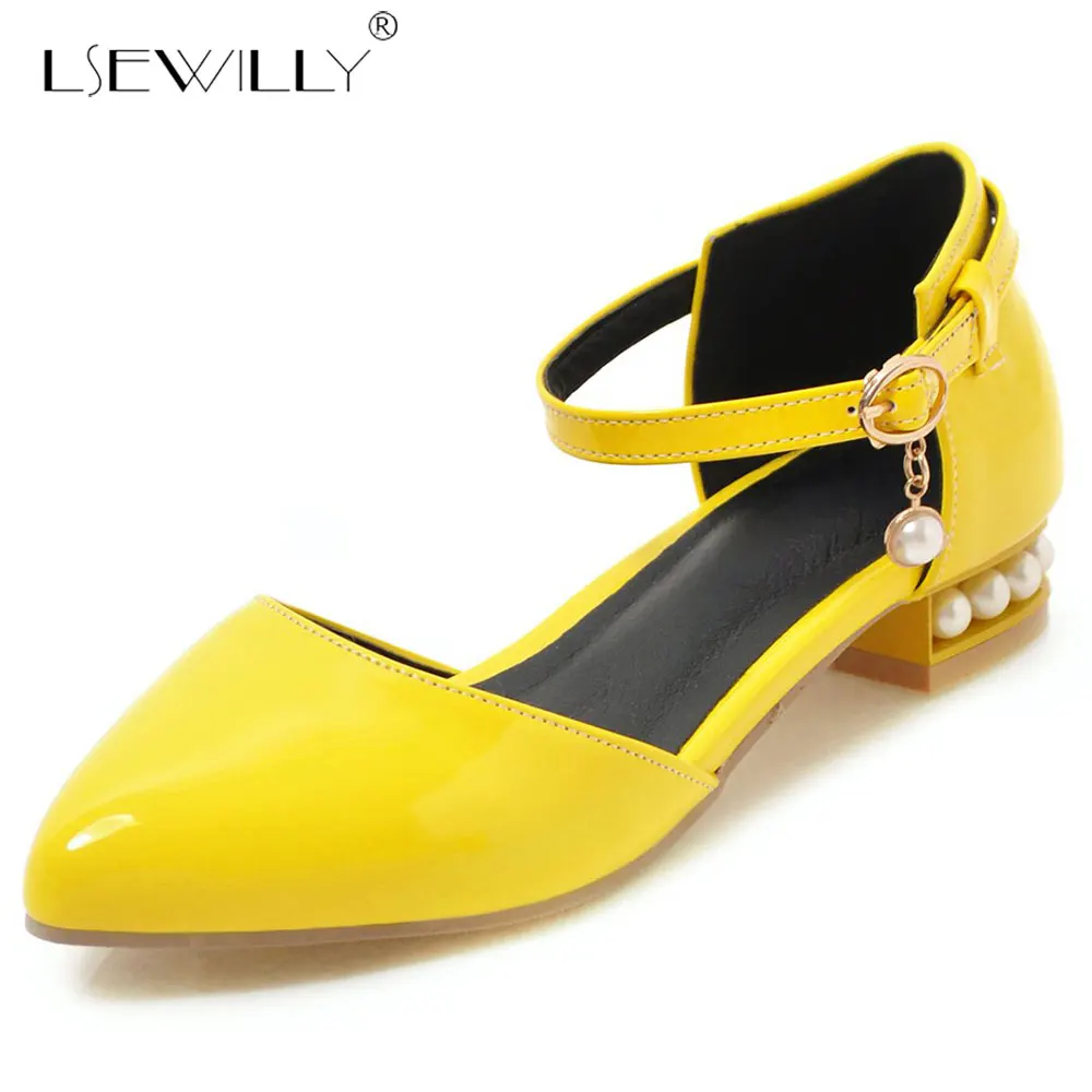 

Lsewilly Women Casual Pointed Toe Buckle Strap Square Heel Sandals Low Heel Summer Bowtie Shoes Woman Plus Size 31-48 E714