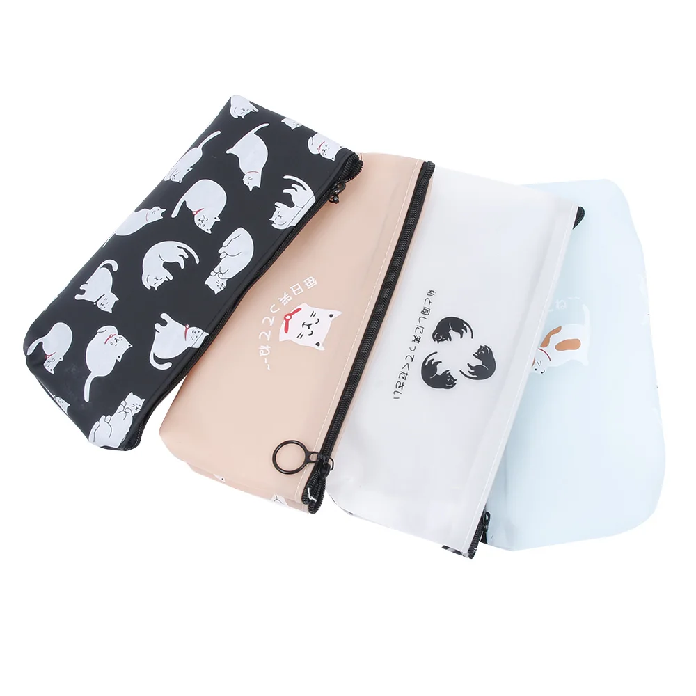 

1Pcs/Sell Jelly Cat Silicone Pencils Case Kawaii Girl PencilsBags Durable Large Capacity School Supplies Stationery Pen Storage