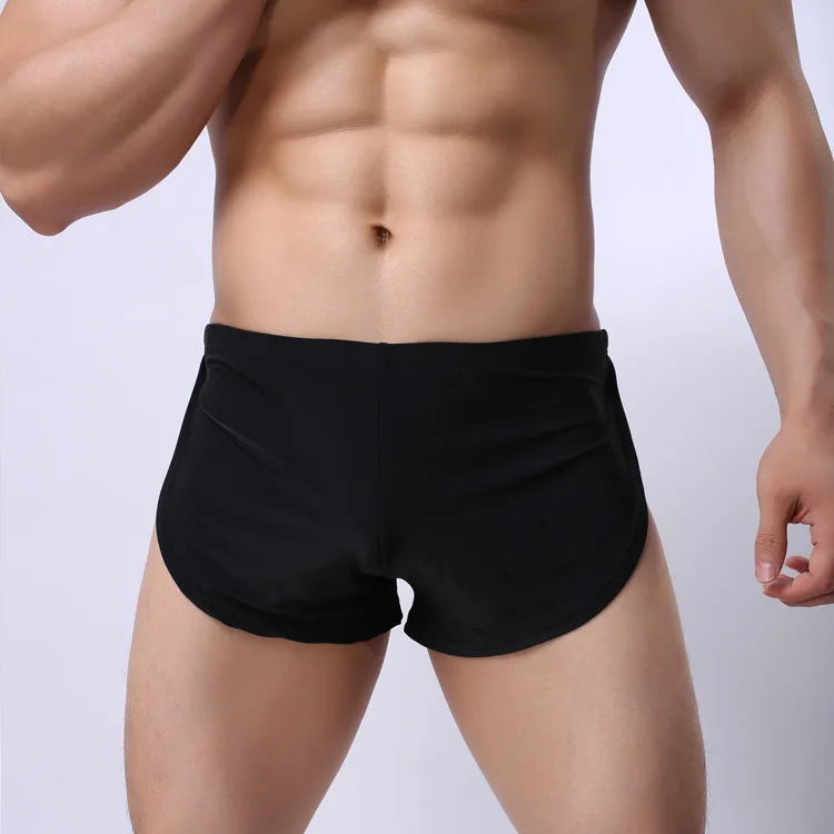 3PCS/LOT Men's Arrow Boxers 80% Polyamid 20% Elastine Sexy Underwear Soft Silk Home Loose Boxer Black/White/Gray/Coffee S M L XL 2