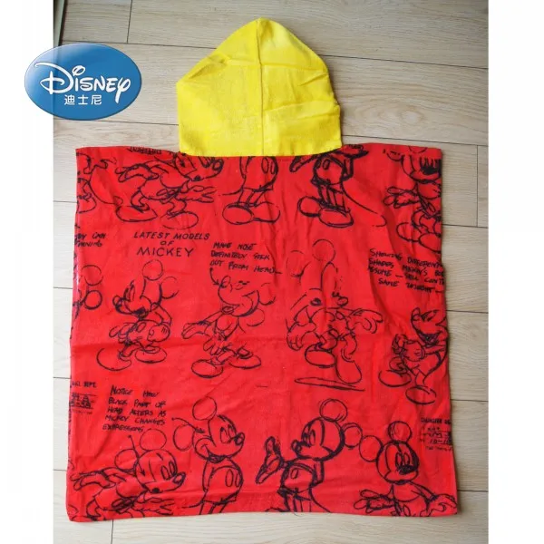 Disney/ хлопок, детское банное полотенце с капюшоном/пляжное полотенце для малышей, Красное Полотенце с рисунком Минни Микки Маус, мягкое полотенце-накидка для летнего класса
