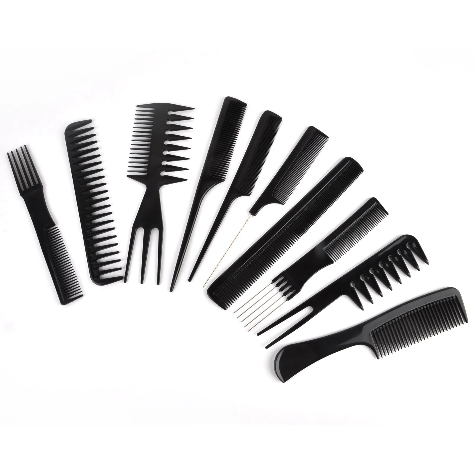 Mayitr 10in1 Professional Stylist Hairdressing Comb Kit Set Black Salon Barber Tool Suitable For Salon Home  Styling Tool