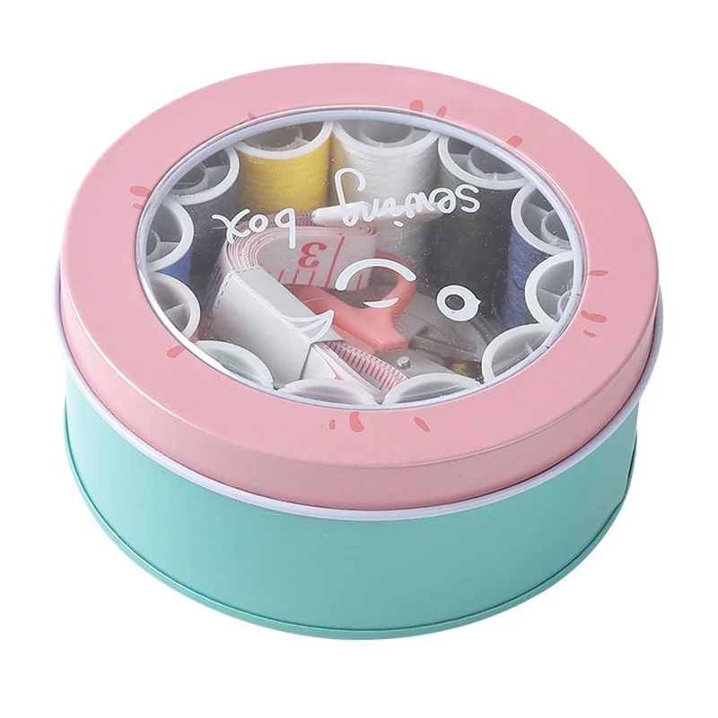 

Home Travel Sewing Tools Accessories Portable Sewing Kits Box Sewing Pattern Fabric Pincushion Needle Threads Scissors