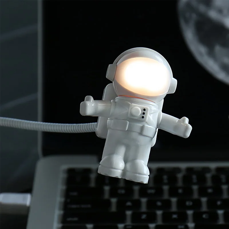 Spaceman клип светодиодный USB свет гибкая клавиатура ночник чтение Настольная лампа