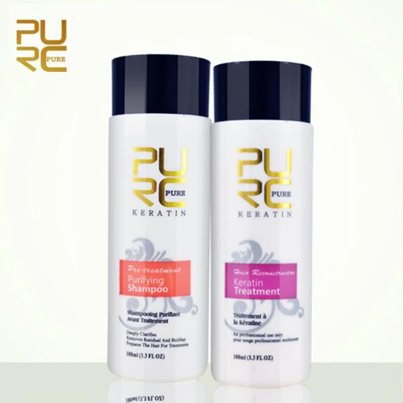 

PURC Brazilian keratin repair damaged hairy hair before washing and washing 5% Purifying shampoo straightening damage hair