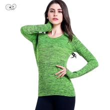 Женские быстросохнущие рубашки для йоги с длинным рукавом, спортивные топы для тренировок, фитнеса, рубашки для бега, сухой крой, куртка для женщин