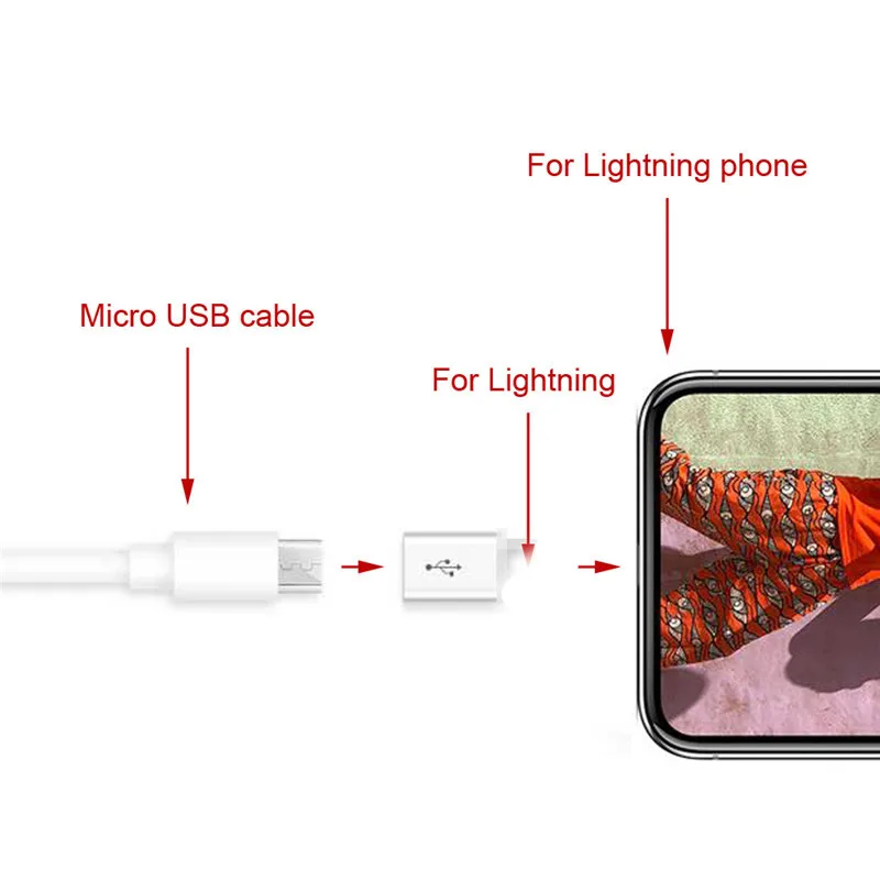 200 шт/партия OTG адаптер для Lightning штекер для Micro USB женское зарядное устройство для iPhone XS Max XR X 8 7 6 Plus Быстрая зарядка конвертер