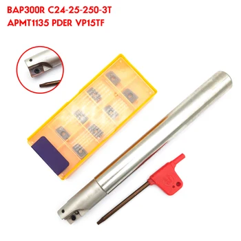 

1Pcs BAP300R C24-25-250-3T+10pcs APMT1135 PDER M2/H2 VP15TF CNC Milling Cutter Holder with Carbide CNC Inserts Free shipping