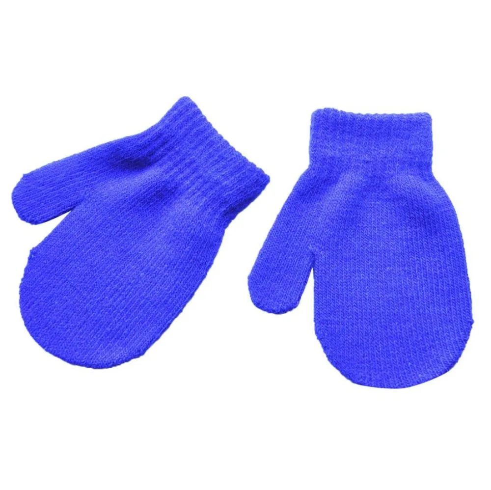 TELOTUNY плюшевые и бархатные теплые перчатки для осени и зимы Детские Зимние перчатки однотонные вязаные От 1 до 4 лет детские варежки Z0828