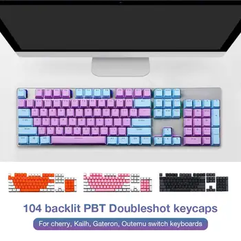 

104-Key Keycaps Rainbow Key Cap Keyboard Protector PBT Layout Keyboard Key Caps For Switch Mechanical Keyboard