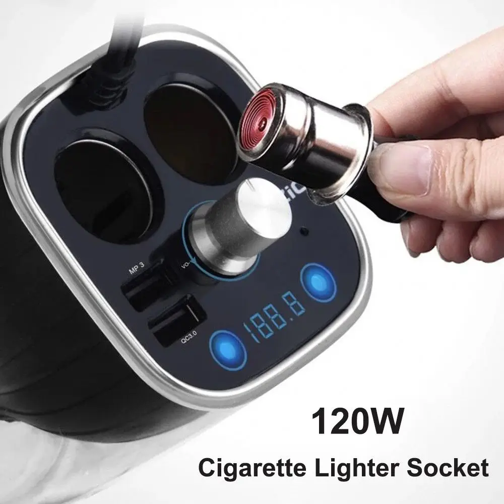 

Car Cigarette Lighter Adapter Double Plug Socket Charger Splitter Multi Function