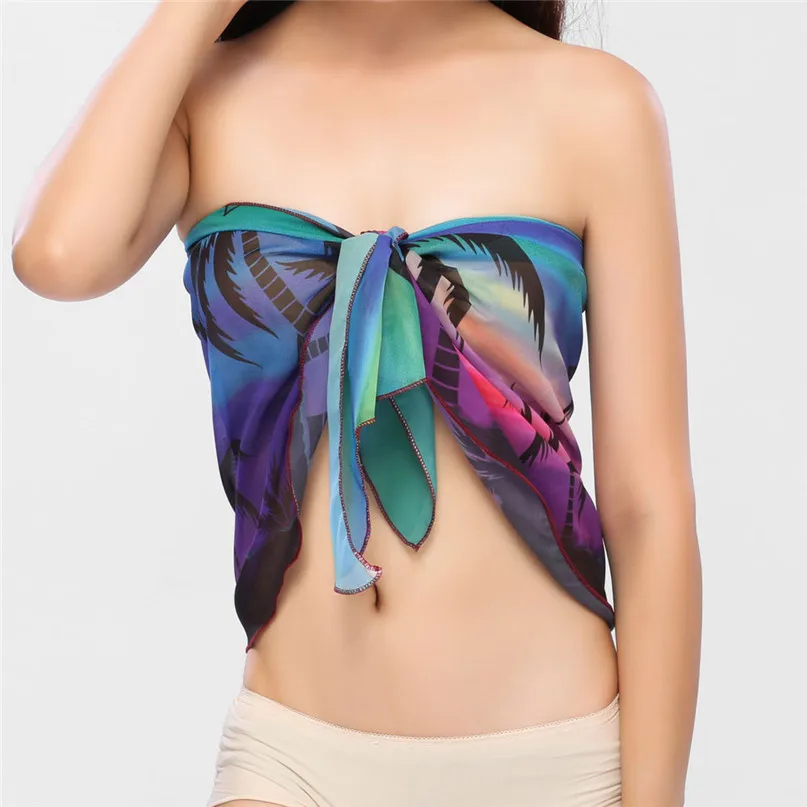 2018 Beach dress Women Beach Tunic Bikini Cover Up Sunscreen Shawl Silk Scarf beach pareo Swimwear Sexy skirt #3j03#F (28)