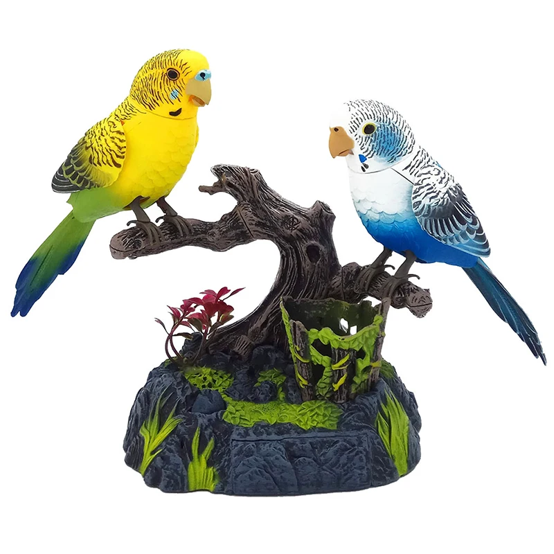 L'animale domestico elettronico elettrico a induzione a controllo vocale  uccello simulato pappagallo può volare Talk gabbia per uccelli giocattolo  decorazione della stanza regalo per il bambino - AliExpress