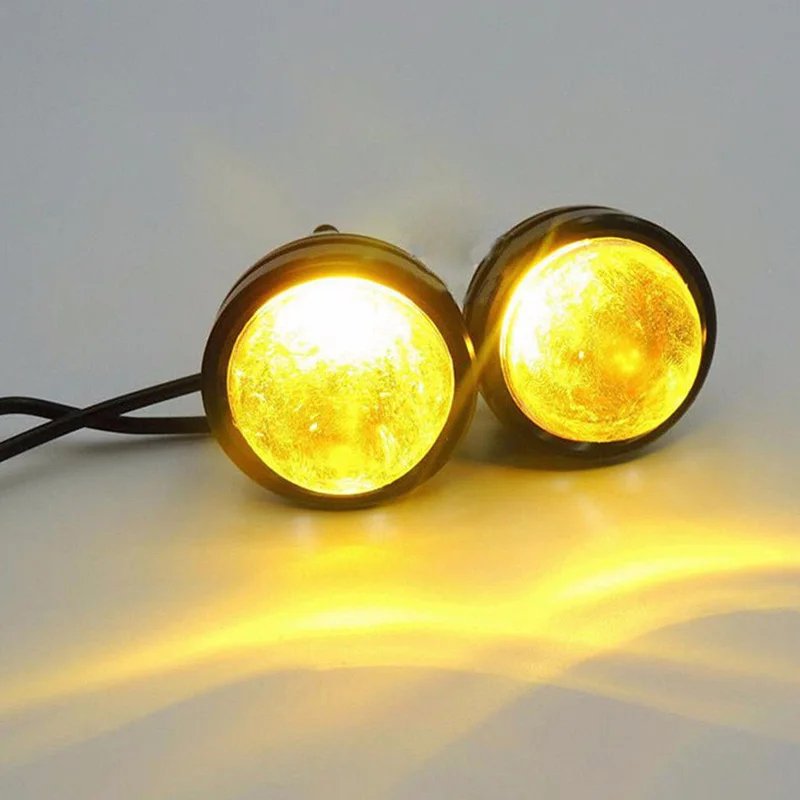 2Pcs DC 12V 15W Automobile Car Led Lens Fog Lamp eagle Eye Refit Fish eye Fog Lamp Hawk Eagle Eye Moto Daytime Running Light DRL