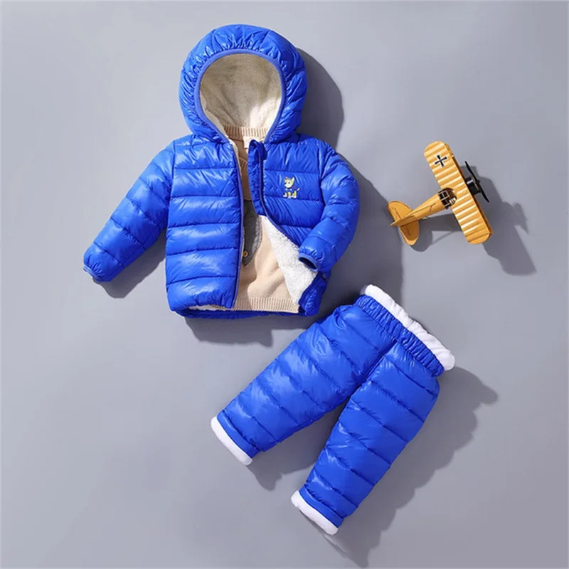 

BiBiCola new children clothing set winter cotton sport clothing suit for boys kids velvet hoodie children thick warm down sets