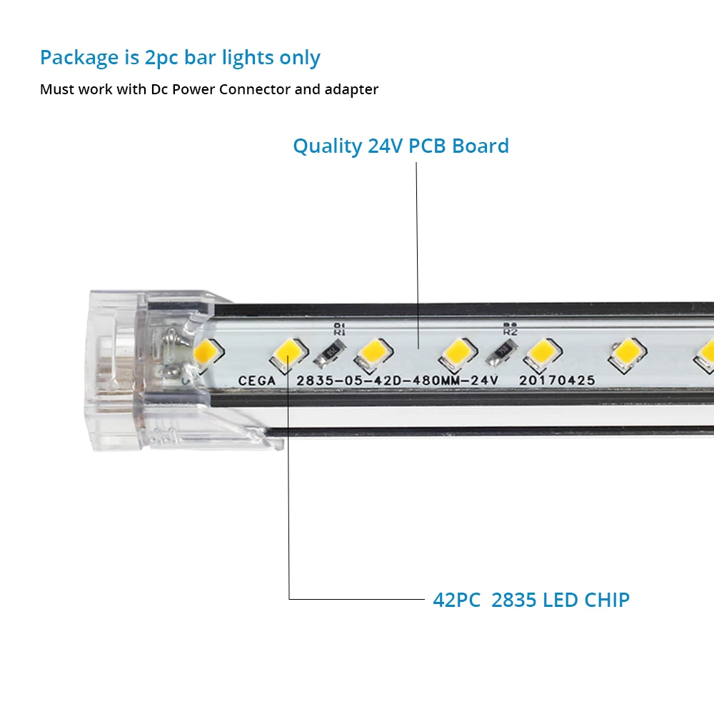 DC 42 المصابيح 2835 SMD 1 قطعة 50 سنتيمتر Led مصباح بار اللمس الاستشعار إضاءة داخلية رقيقة جدا شريط ليد صلب مصباح المطبخ إضاءة الخزانة