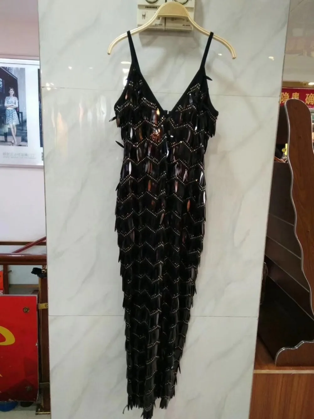 Спагетти ремень с v-образным вырезом блестками черный золотой летний ...