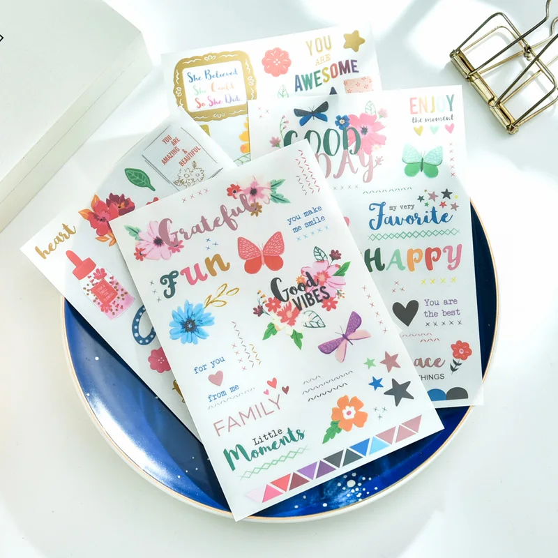 

KSCRAFT 4pc Enjoy The Moment Rub On set for Scrapbooking DIY Projects/Photo Album/Card Making Crafts