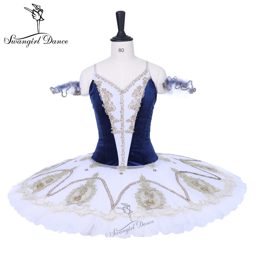 

New arrival women navy blue nutcracker performance dress girls custom made professional platter pancake tutu child BT9205