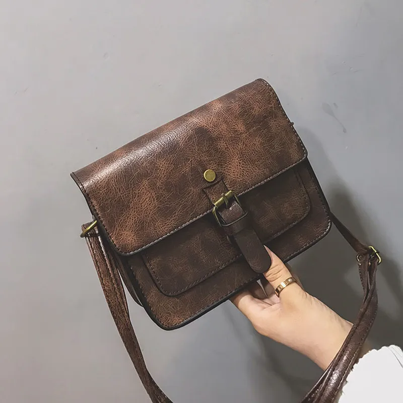  JIAMEN New Vintage Women Flap Fashion Casual Leather Shoulder Bags Lady Crossbody Messenger Bag Ele - 32951247936