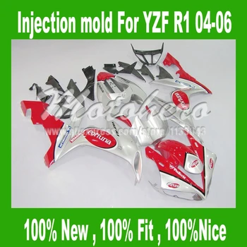 

Injection 100%Fit fairings for 04 05 06 Yamaha YZF R1 04 05 06 YZF1000 R1 2004 05 2006 YZF R1 04 05 06 fairing kits silver red