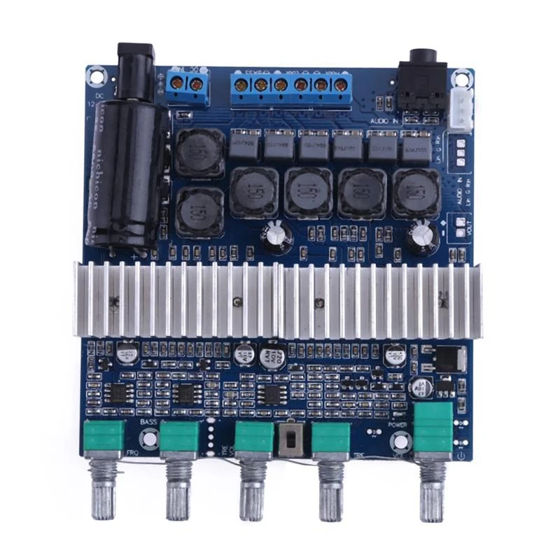 

Tpa3116 Subwoofer Amplifier Board 2.1 Channel High Power Bluetooth 4.2 Audio Amplifier Board Dc12V-24V 2x50W+100W