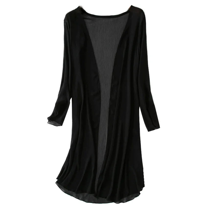 2018 Summer New Cardigan Loose Women Long Blouses Tops Plus Size Chiffon Beach Shirts Sunscreen Clothing Clothes Blusas WZ199 2