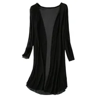 2018 Summer New Cardigan Loose Women Long Blouses Tops Plus Size Chiffon Beach Shirts Sunscreen Clothing Clothes Blusas WZ199 2