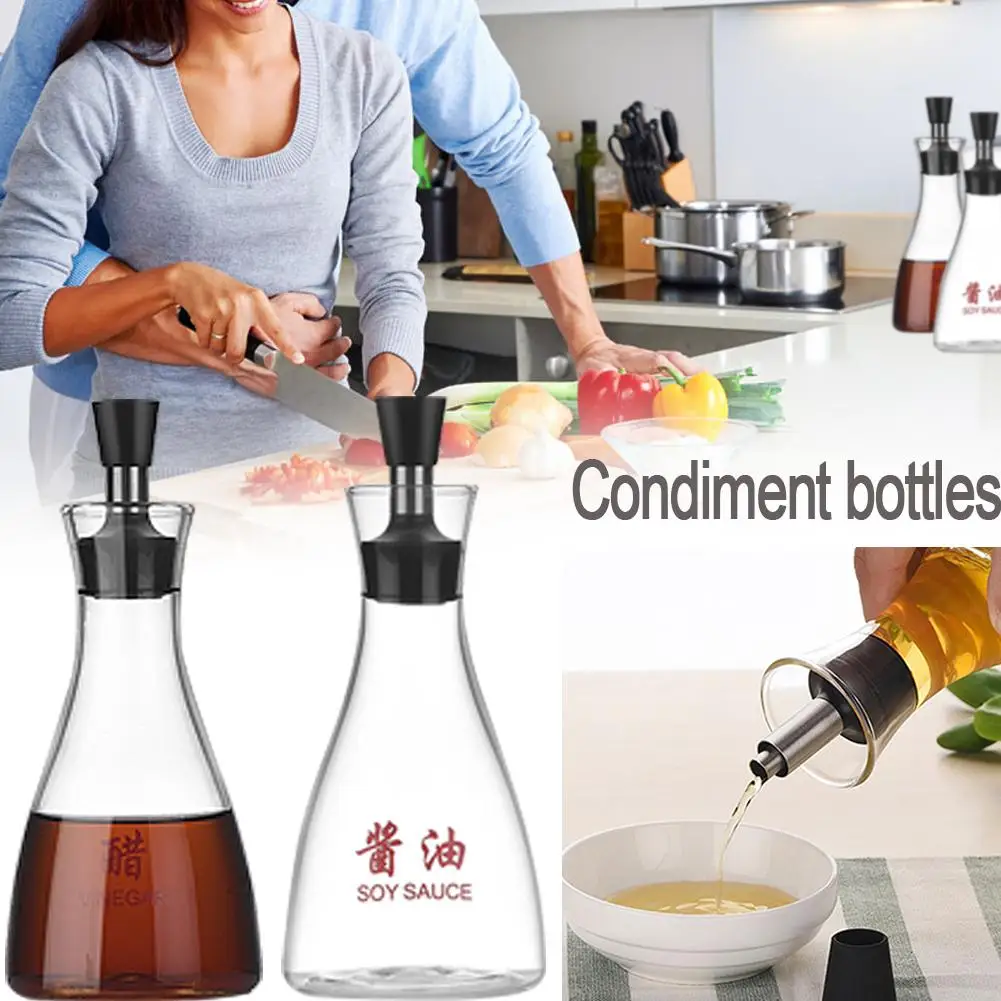 Glass Olive Oil Pot Seasoning Bottle Leak proof Soy Sauce Vinegar