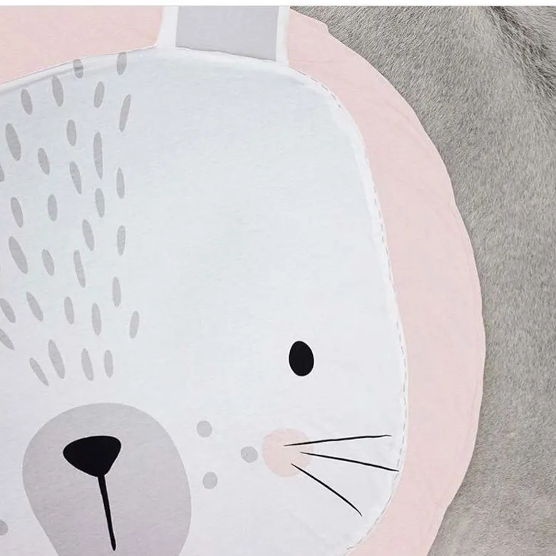Baby Infant Pink Gray Rabbit PlayMats Kids Crawling Carpet Floor Rug Baby Bedding  Blanket Soft Cotton Game Pad Gift Package