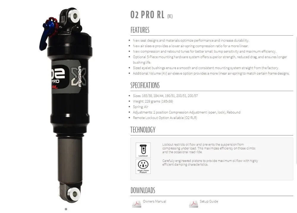 

X-Fusion O2 PRO RL Bicycle suspension shock absorber mountain ike rear air shocks absorber adjustable mtb electric-bike parts