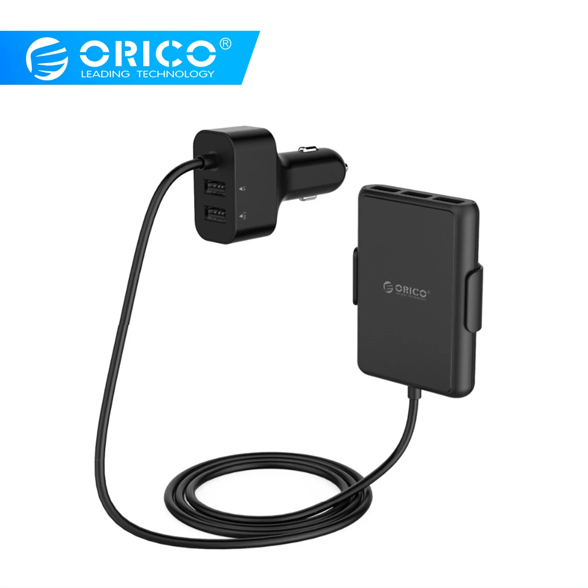 ORICO 5 منافذ QC3.0 USB شاحن سيارة USB محول سريع 52 W ل MPV سيارة الهواتف المحمولة اللوحي 12 V/ 24 V المتاحة أسود