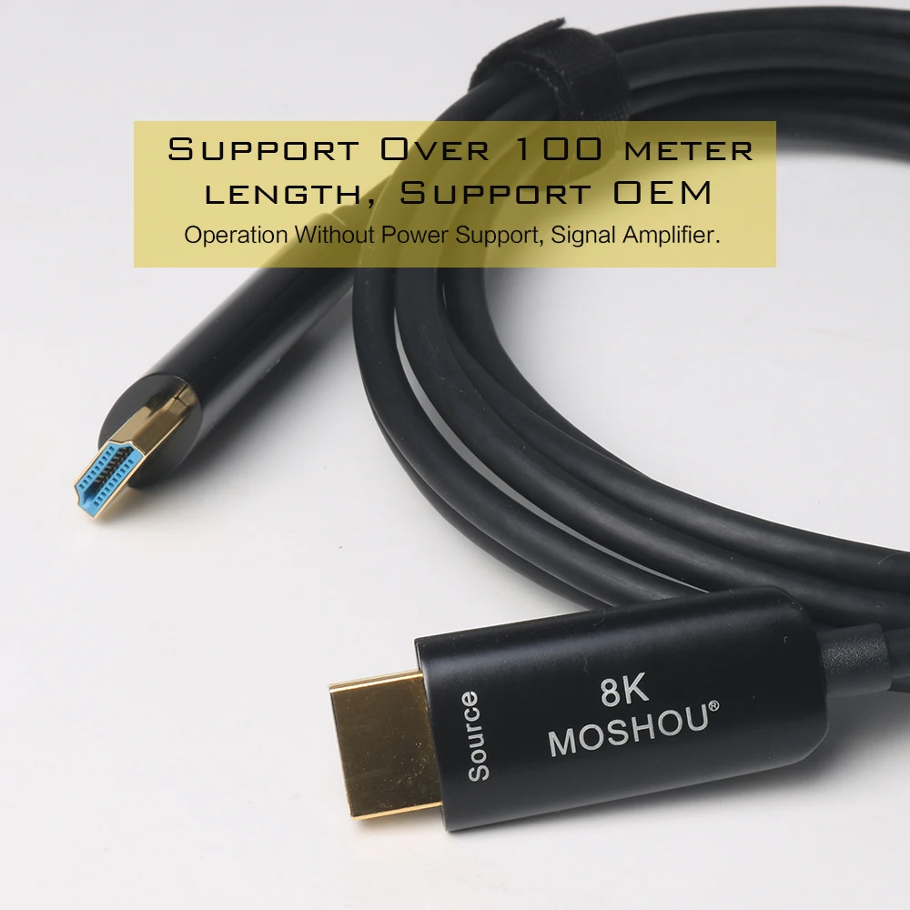 HDMI 2.1 Cable MOSHOU hdmi 8k in HDMI Cables Optical Fiber Ultra-HD (UHD) 120Hz 48Gbs with Audio Vi