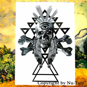 

SHNAPIGN Eye Skeleton Temporary Tattoo Body Art Flash Tattoo Stickers 21*15cm Waterproof Car Styling Home Decor Wall Sticker