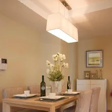 Светодиодный ткани Прямоугольный кулон лампы E27x3 контракт гостиная столовая американский стиль droplights