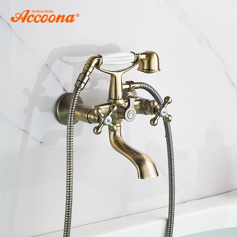 Accoona Bathtub Faucet Wall Mounted Antique Bronze Bathtub Faucets With