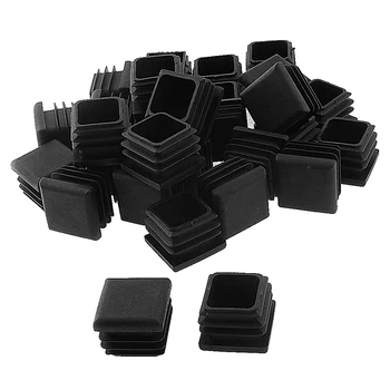 

Square Table Chair Leg Tube Pipe Feet Insert Cap 25mmx25mm 30pcs Black