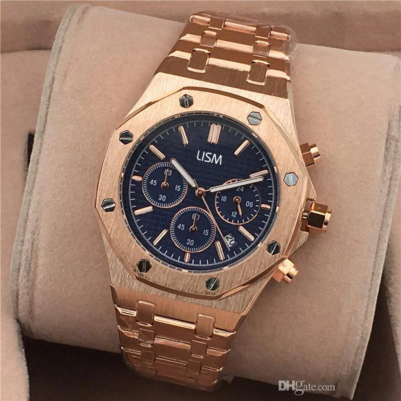 

LISM All Subdials Work Men's Lxuxury Brand Mens Chronograph Quartz Stopwatch SS Designer Watch Men Watches aaa Wristwatches