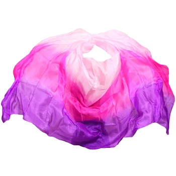 

2018 high quality dance veils handmade natural silk belly dance veil pink+rose+purple colors 250/270*114 cm dance accessories