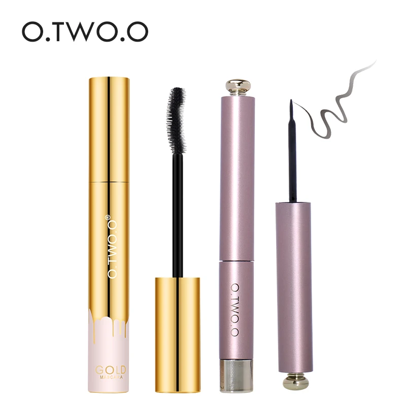 

O.TWO.O 2pcs/set Eye Make Up Set Waterproof Black Liquid Eyeliner+Mascaraset Cosmetics Long-wearing Good Feedback
