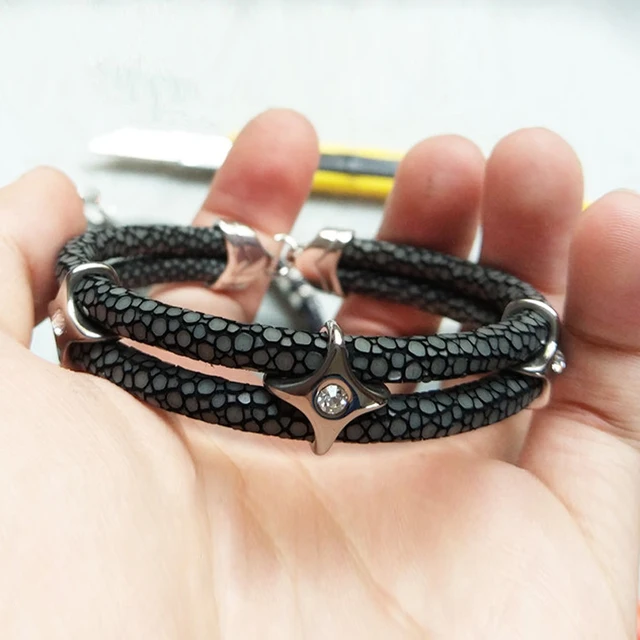 10pcs Lot High End Genuine Stingray Bracelet Leather 10pcs Lot High End Genuine Stingray Bracelet Leather For Men Luxury