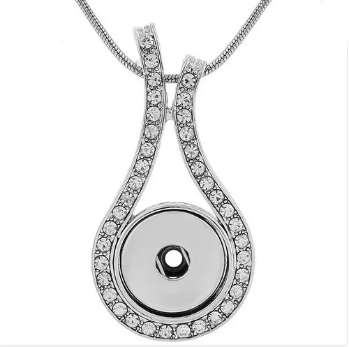 

NC002 waterdrop snap button jewelry newest pendant Necklace fit 18mm 20MM snap)