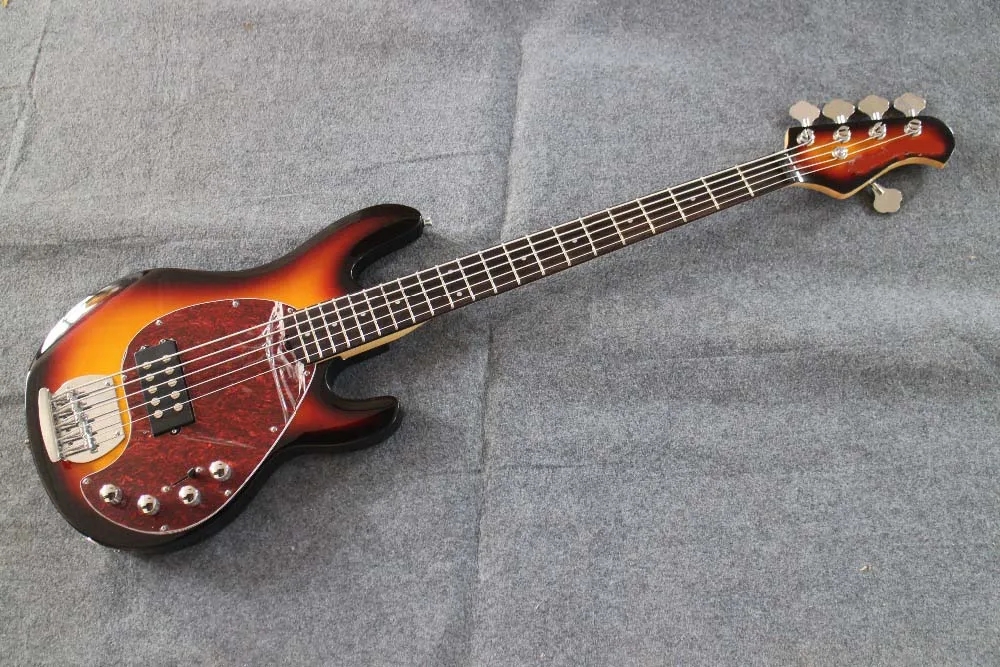 Tortoise Pickguard 5 string Sunburst Music Man OLP Bass Guitar Guitarra