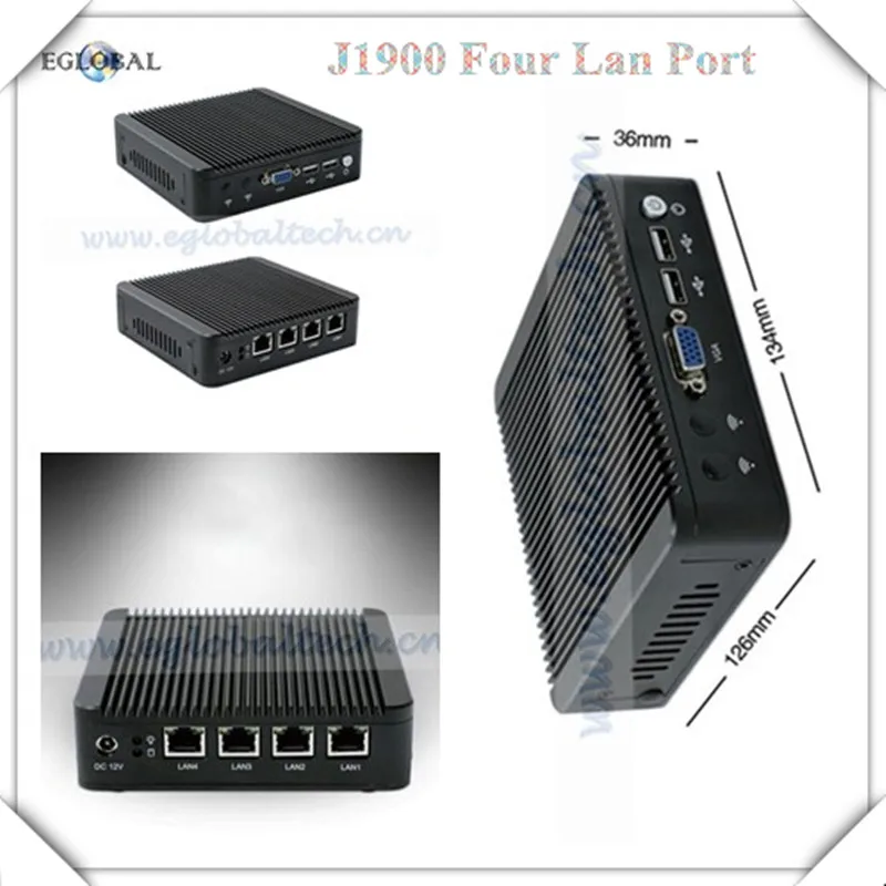 Дешевый ноутбук pfsense Портативный Mini Pc 12 В Intel J1900 2 ГГц 4 ядра ГБ Оперативная память